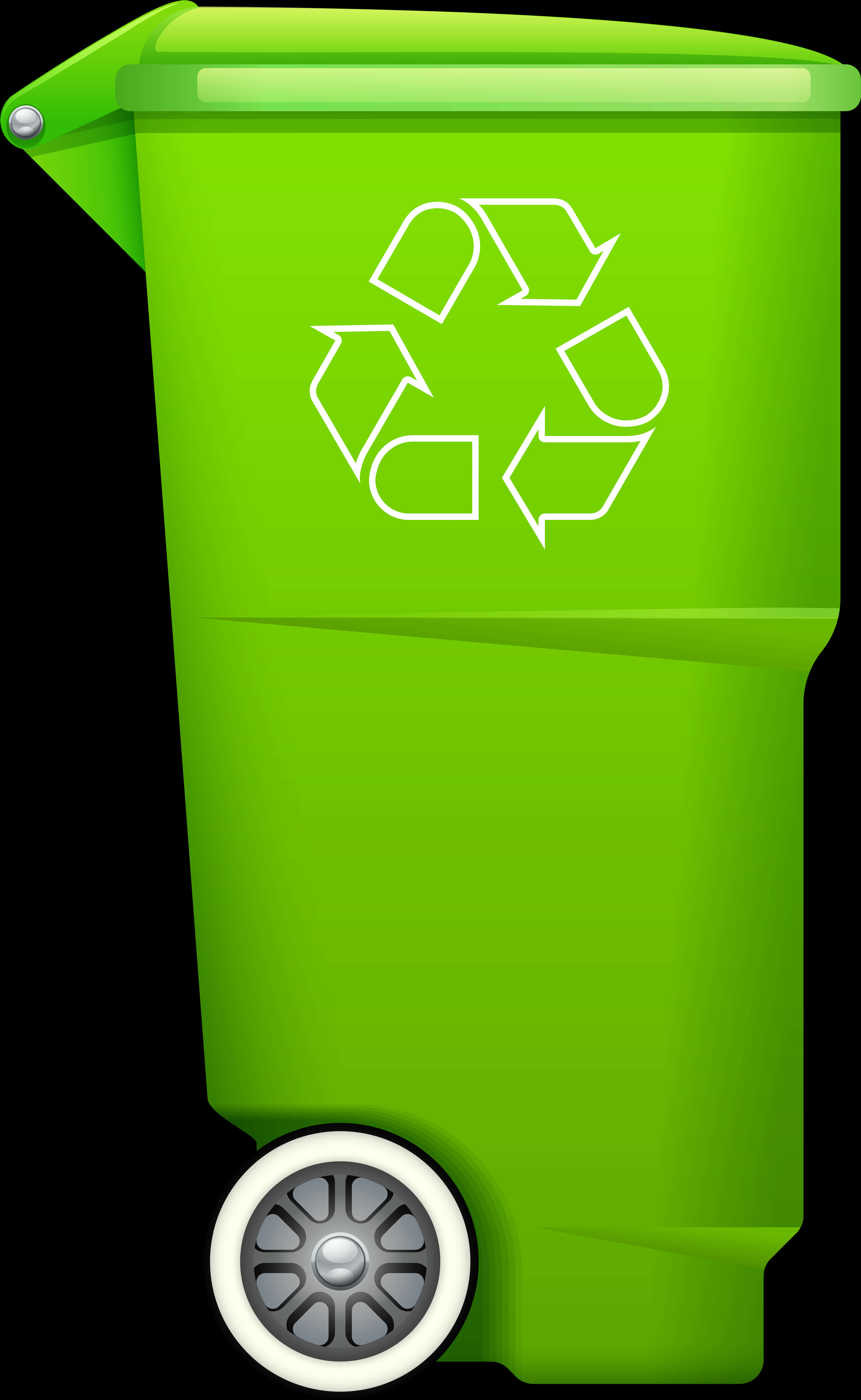 Green Recycling Bin Graphic PNG Image