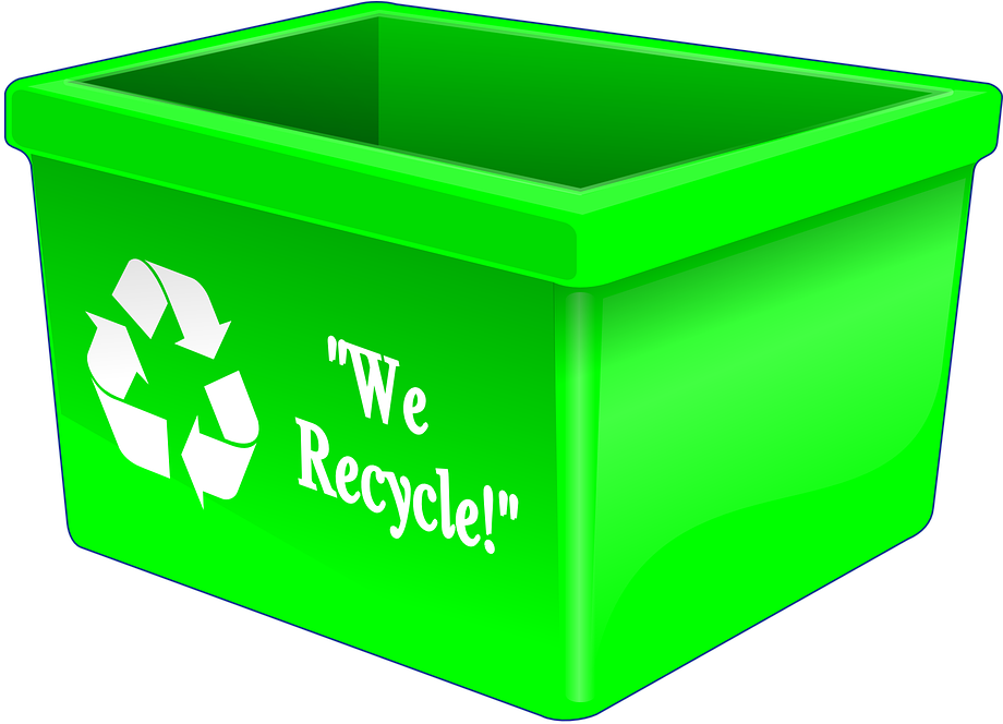 Green Recycling Bin Graphic PNG Image