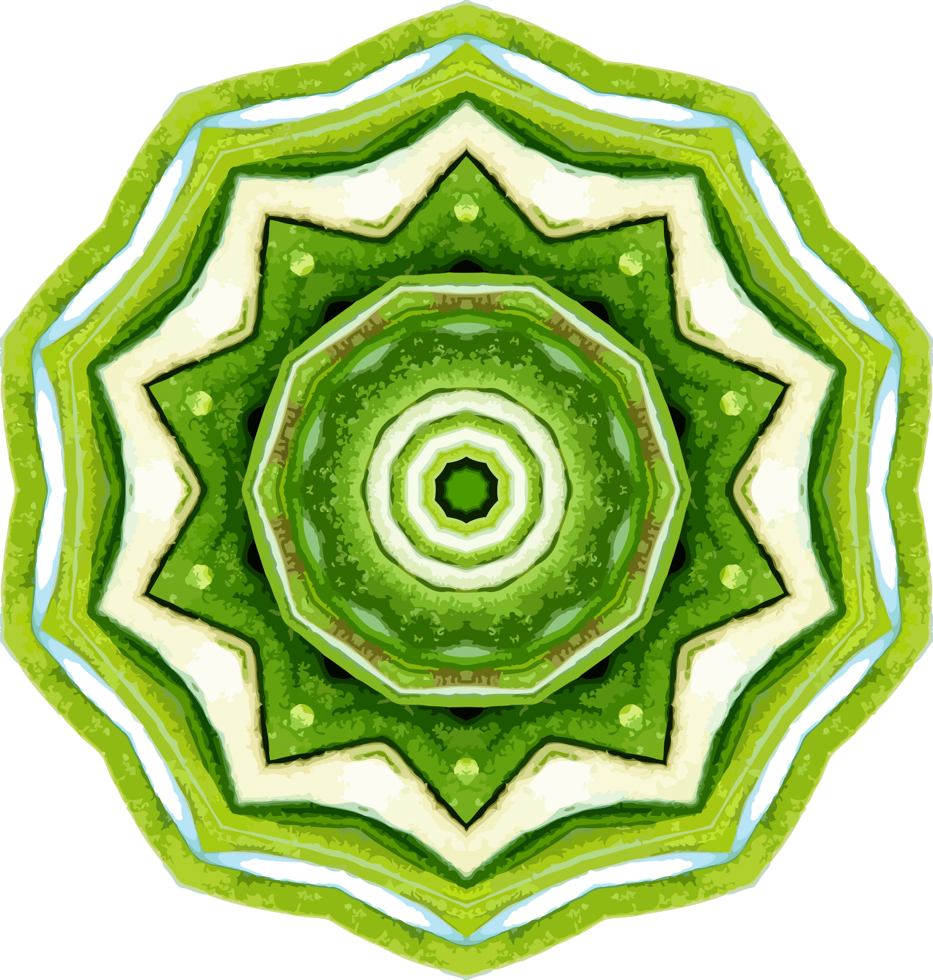 Green Rosemary Mandala Art.png PNG Image