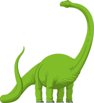 Green Sauropod Cartoon Dinosaur PNG Image