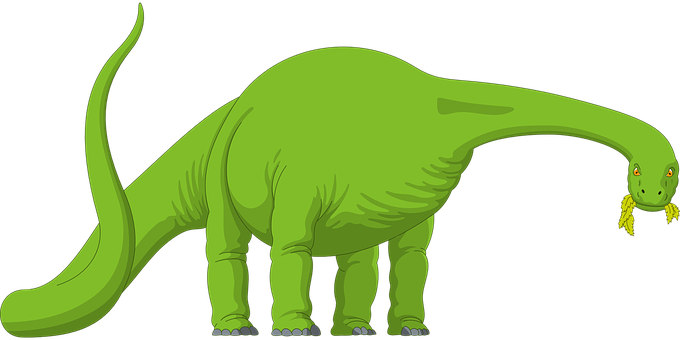 Green Sauropod Cartoon Dinosaur PNG Image