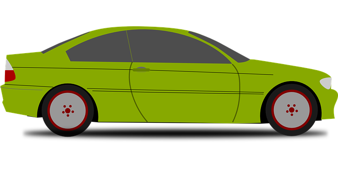 Green Sedan Side Profile PNG Image