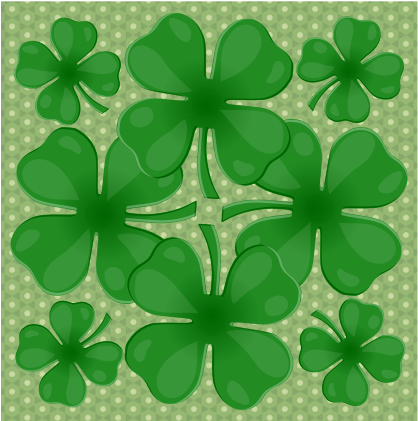 Green Shamrock Pattern Background PNG Image