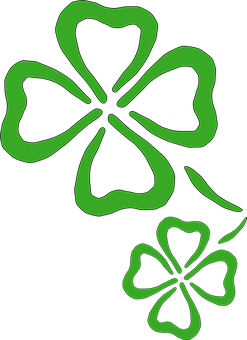 Green Shamrocks Graphic PNG Image