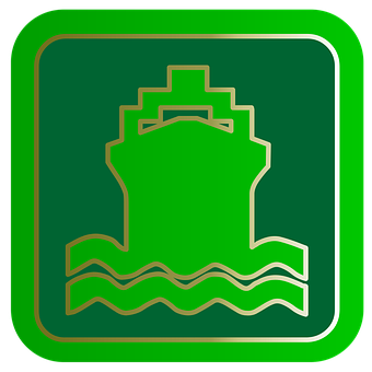 Green Ship Icon PNG Image