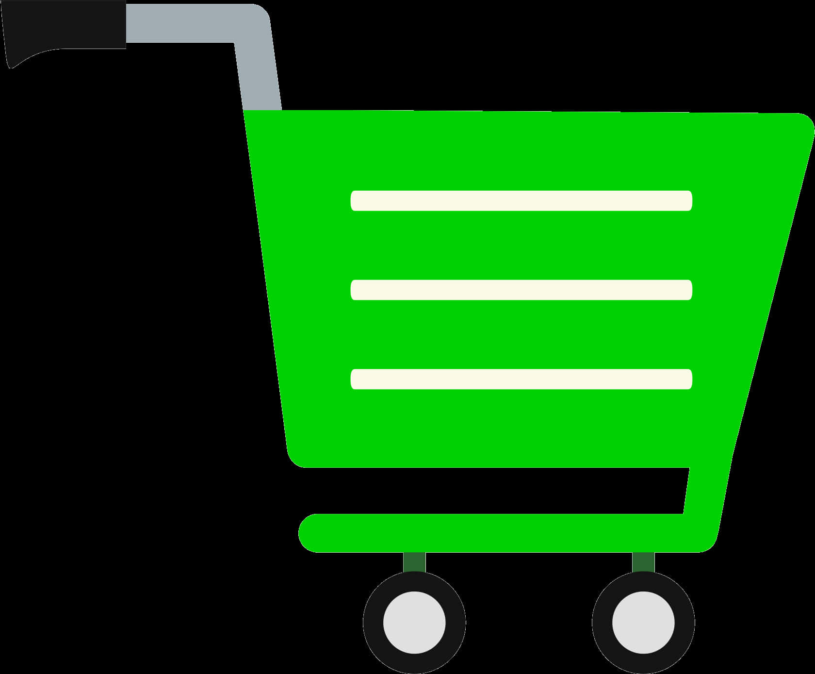 Green Shopping Cart Icon PNG Image