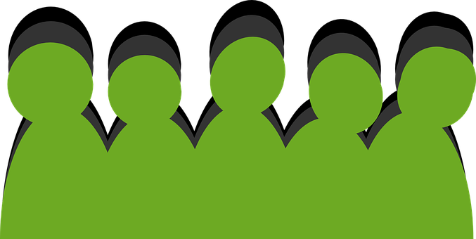 Green Silhouette Group Graphic PNG Image