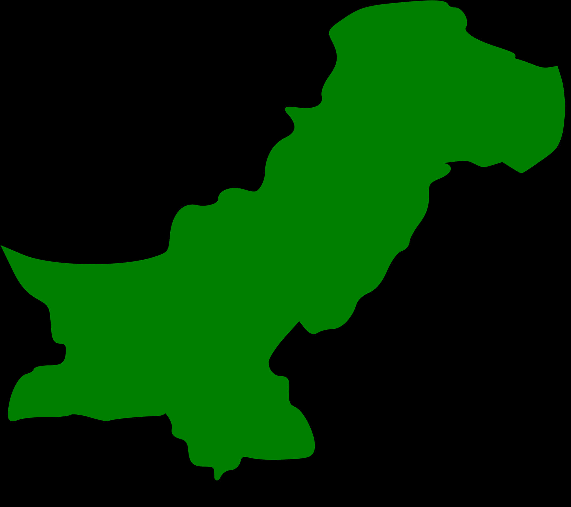 Green Silhouette Map Pakistan PNG Image