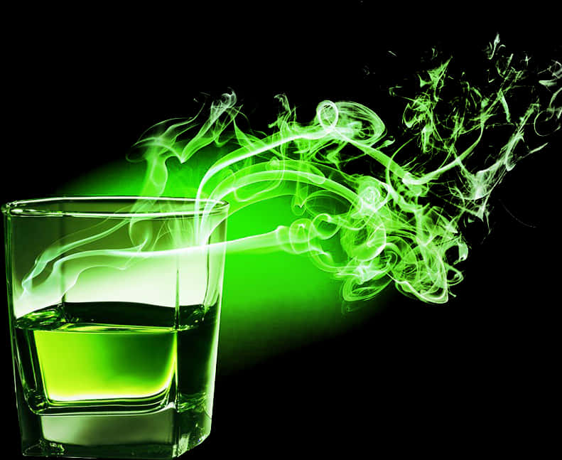 Green Smoke Glass Art PNG Image