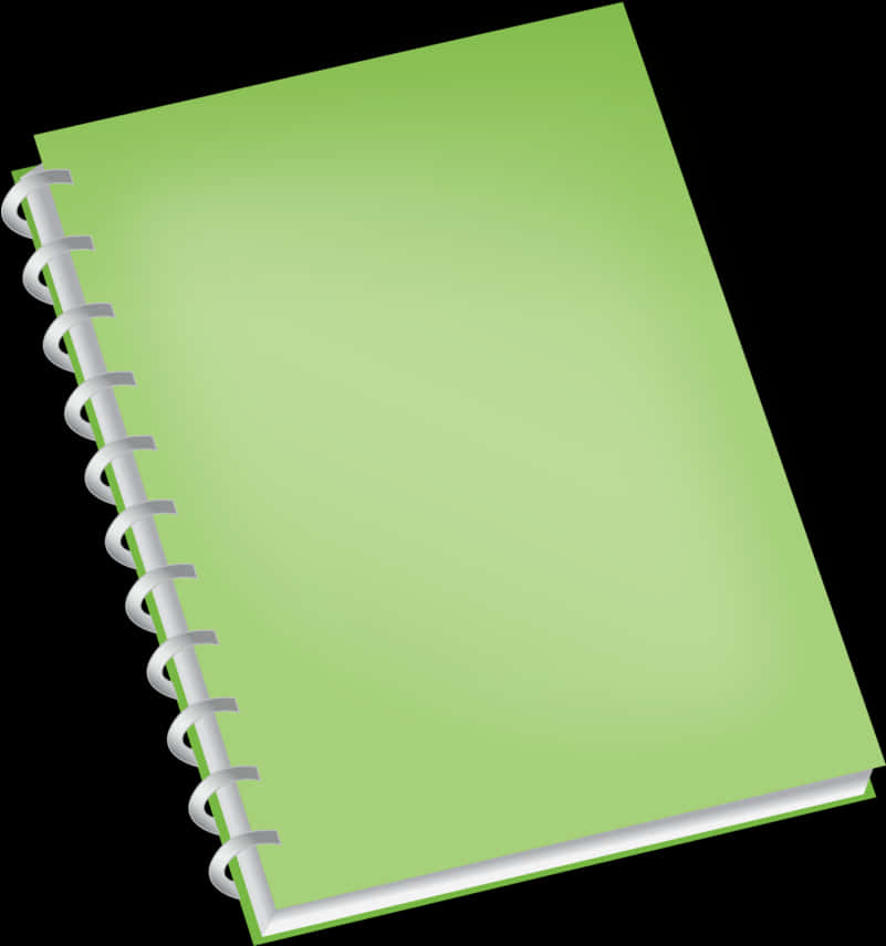 Green Spiral Notebook Graphic PNG Image