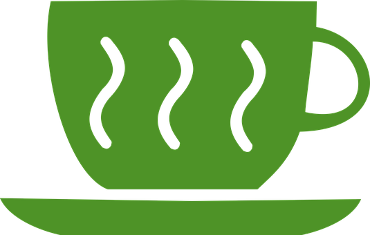 Green Steaming Coffee Cup Icon PNG Image