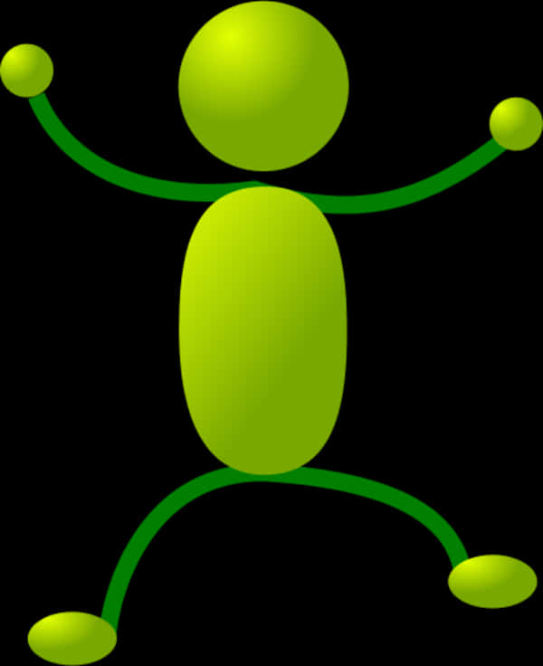 Green Stickman Illustration PNG Image