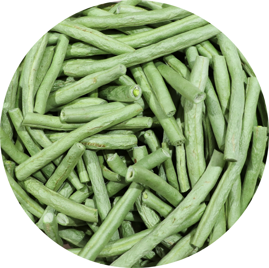 Green String Beans Circle View PNG Image