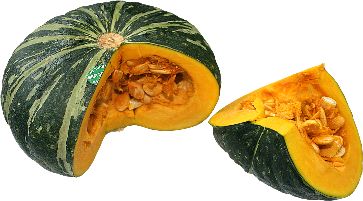 Green Striped Pumpkin Cut Open PNG Image