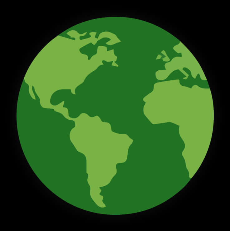 Green Styled Simplified World Map PNG Image