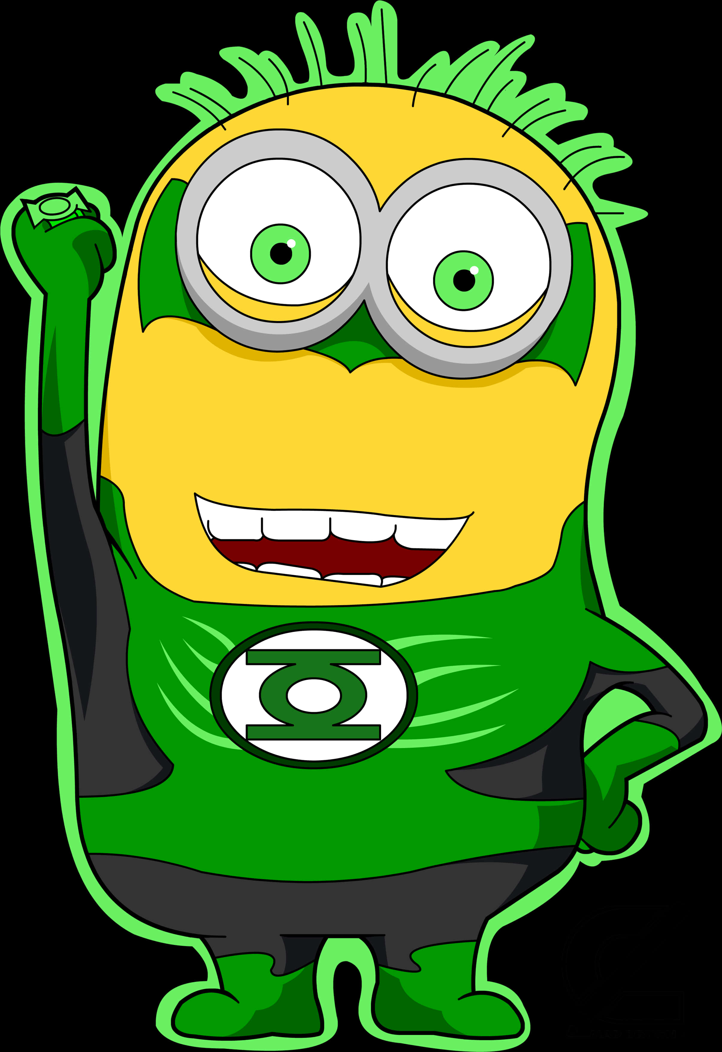 Green Superhero Minion Clipart PNG Image