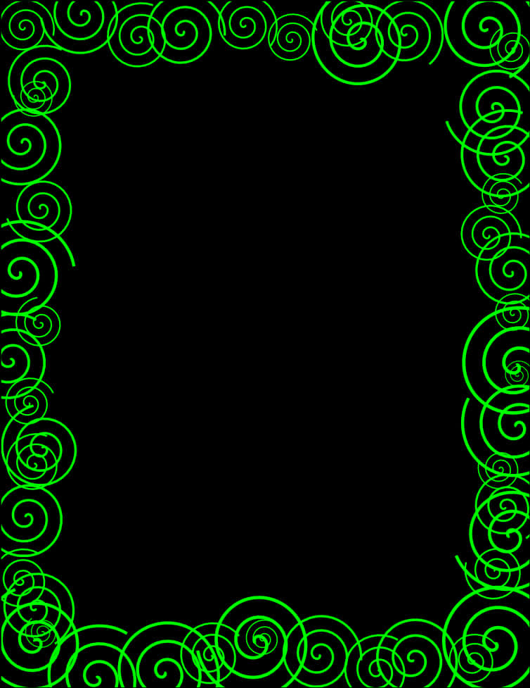 Green Swirl Decorative Border PNG Image