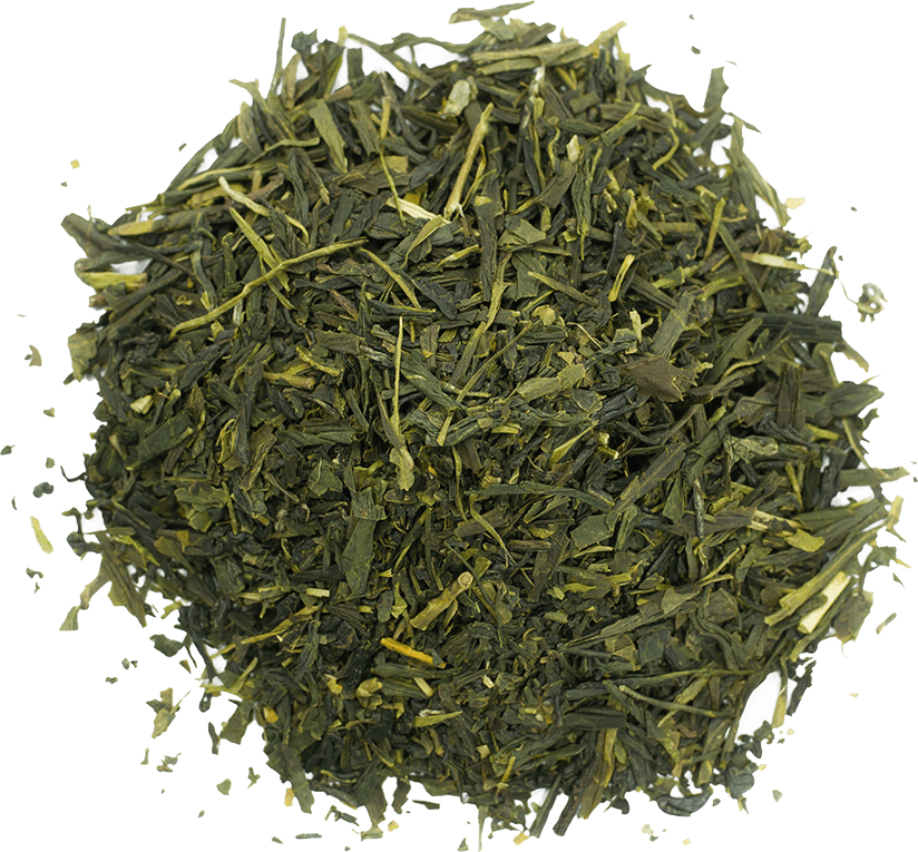 Green Tea Leaves Top View PNG Image