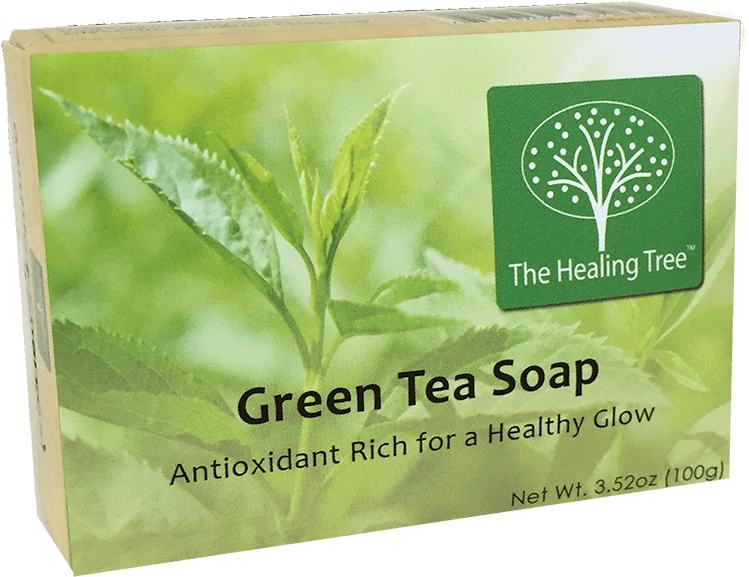 Green Tea Soap Packaging The Healing Tree PNG Image