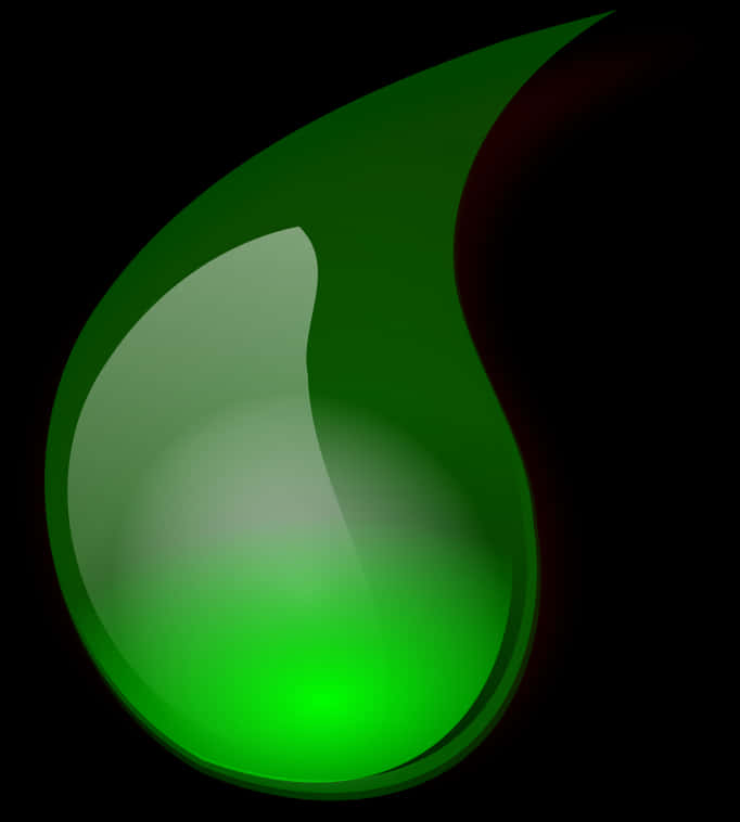 Green Tear Drop Illustration PNG Image