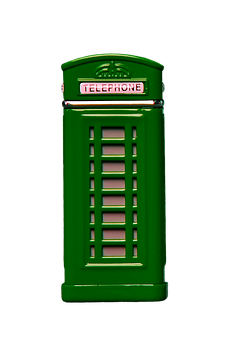 Green Telephone Booth PNG Image