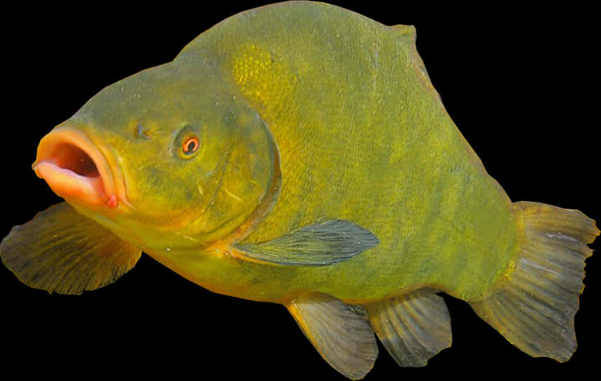 Green Tench Fish Isolated PNG Image