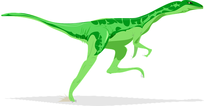 Green Theropod Dinosaur Illustration PNG Image