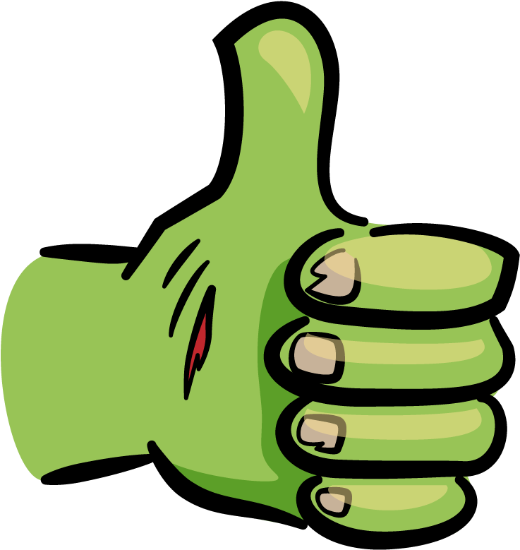 Green Thumbs Up Cartoon Emoji.png PNG Image