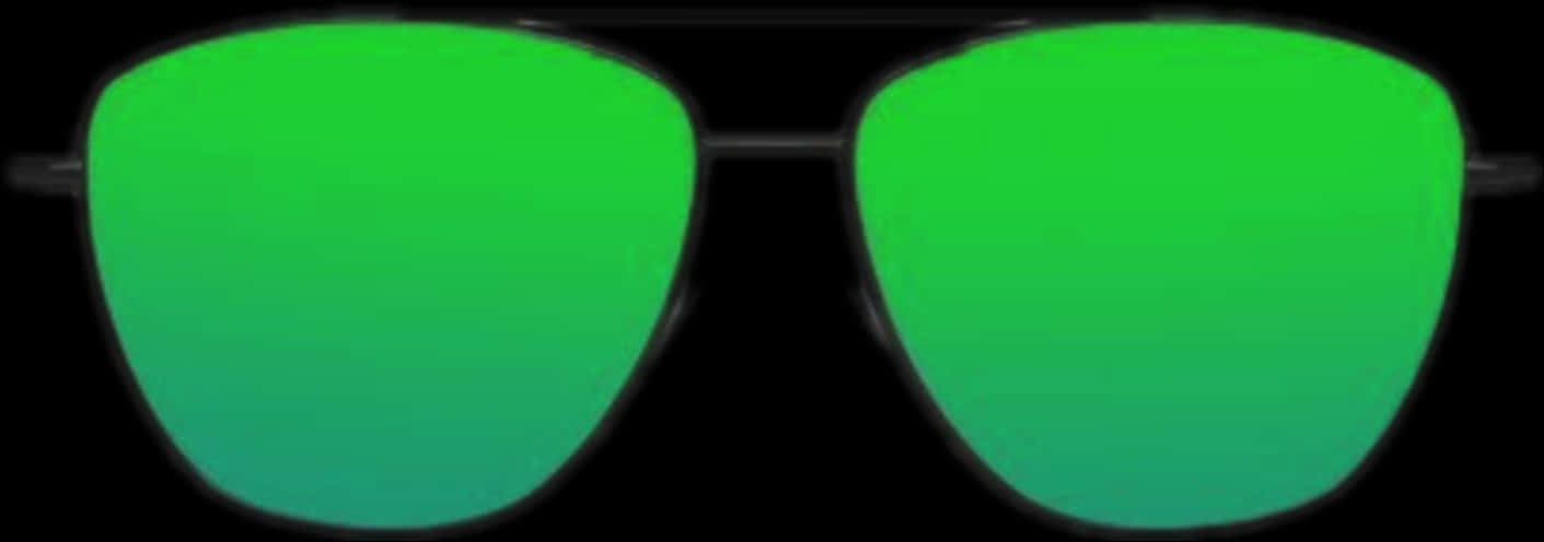 Green Tinted Round Glasses PNG Image