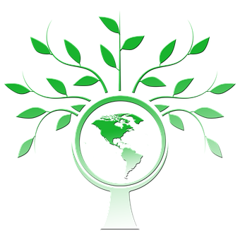 Green Tree Earth Concept PNG Image