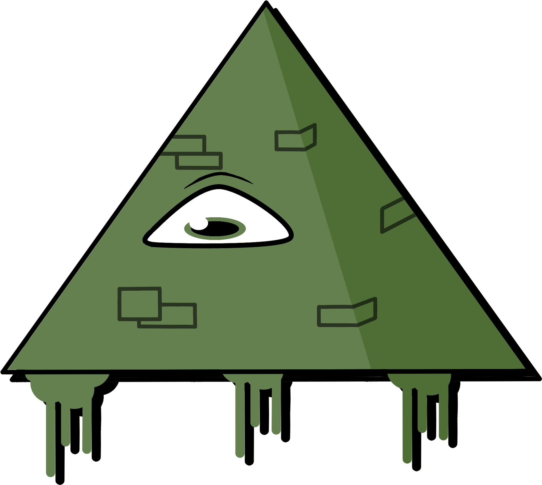 Green Triangle With Eye Illustration PNG Image