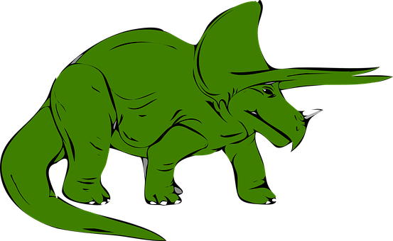 Green Triceratops Illustration PNG Image