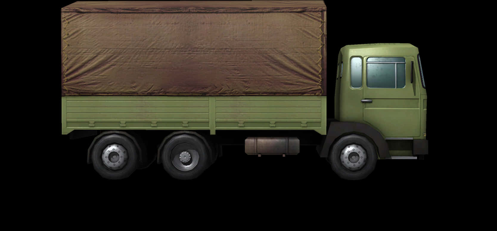 Green Truck Side View PNG Image