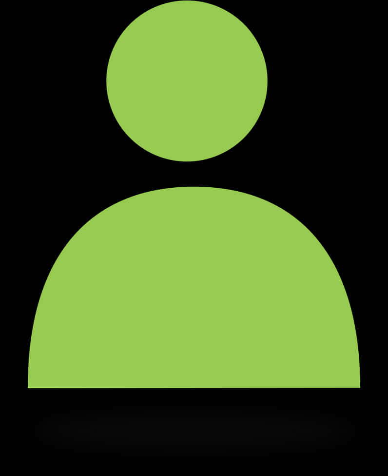 Green User Iconon Black Background PNG Image