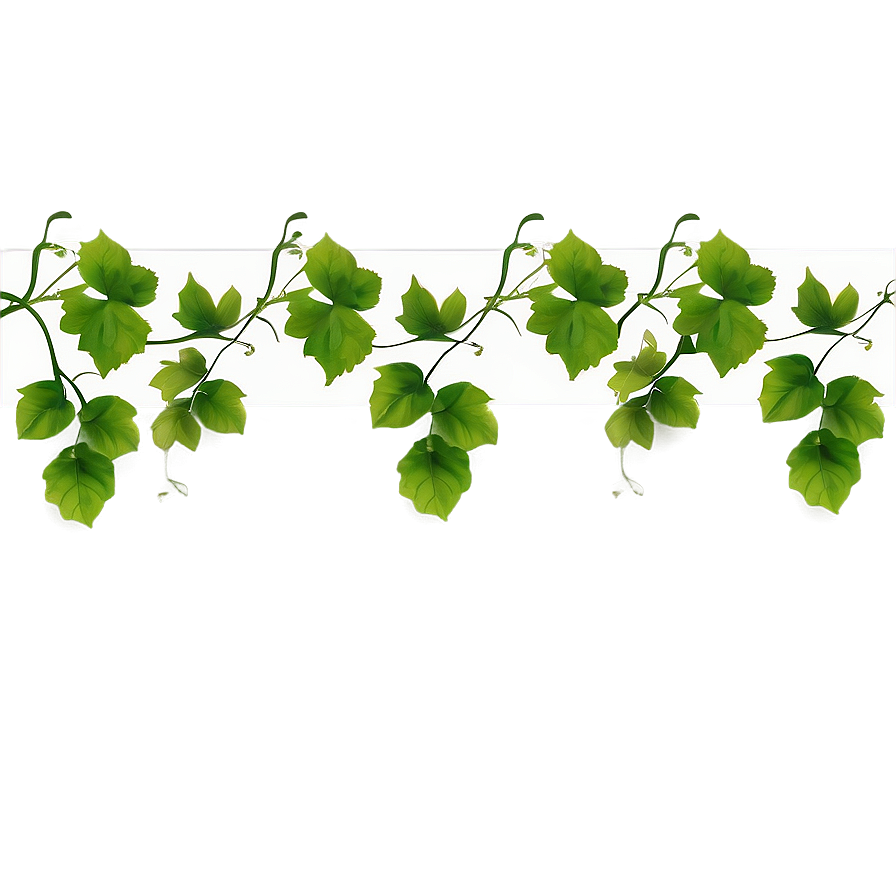 Green Vine Over White Stripe PNG Image