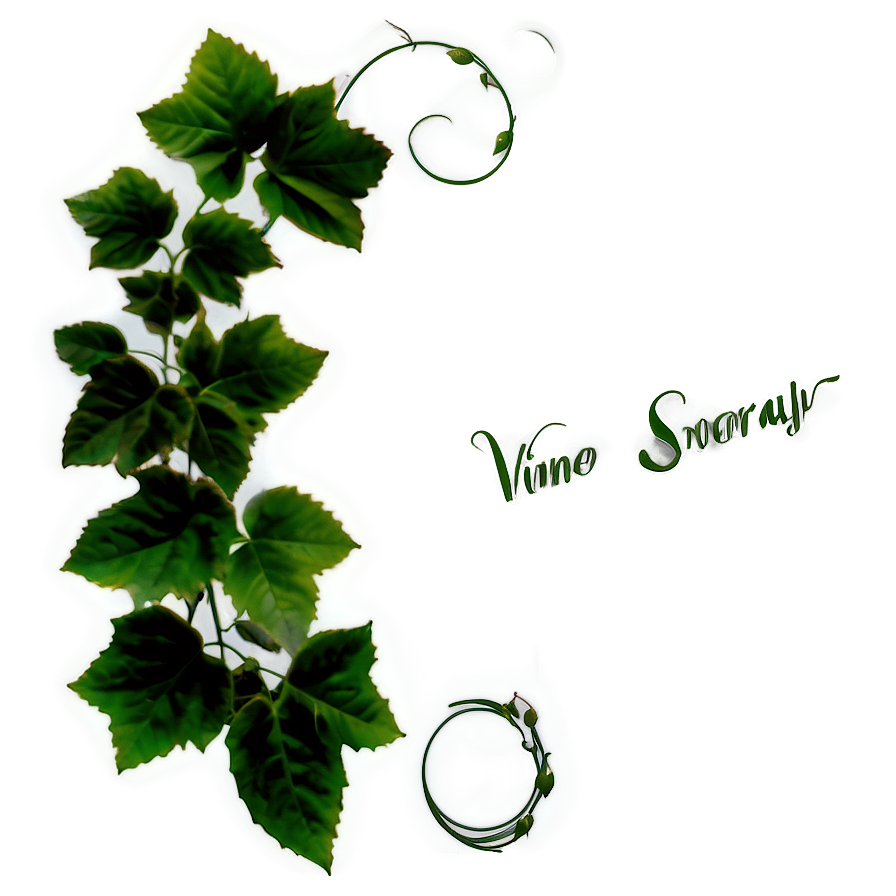 Green Vine Scroll Design PNG Image