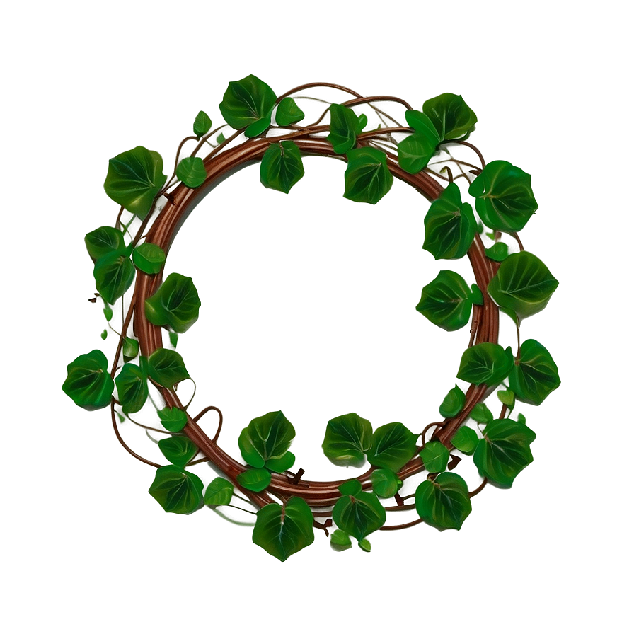 Green Vine Wreath Circle PNG Image