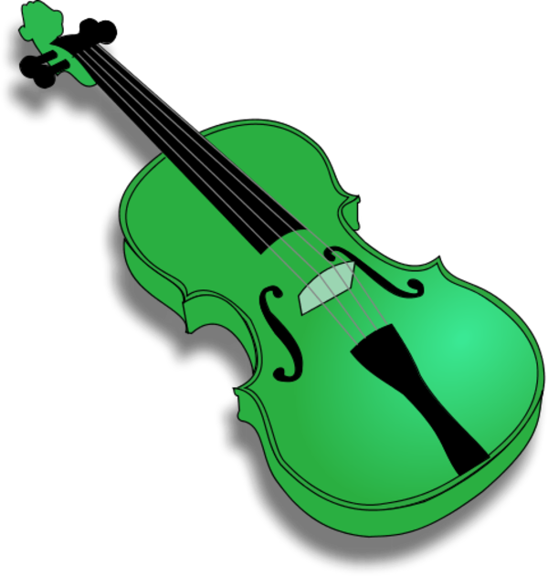 Green Violin Illustration.png PNG Image