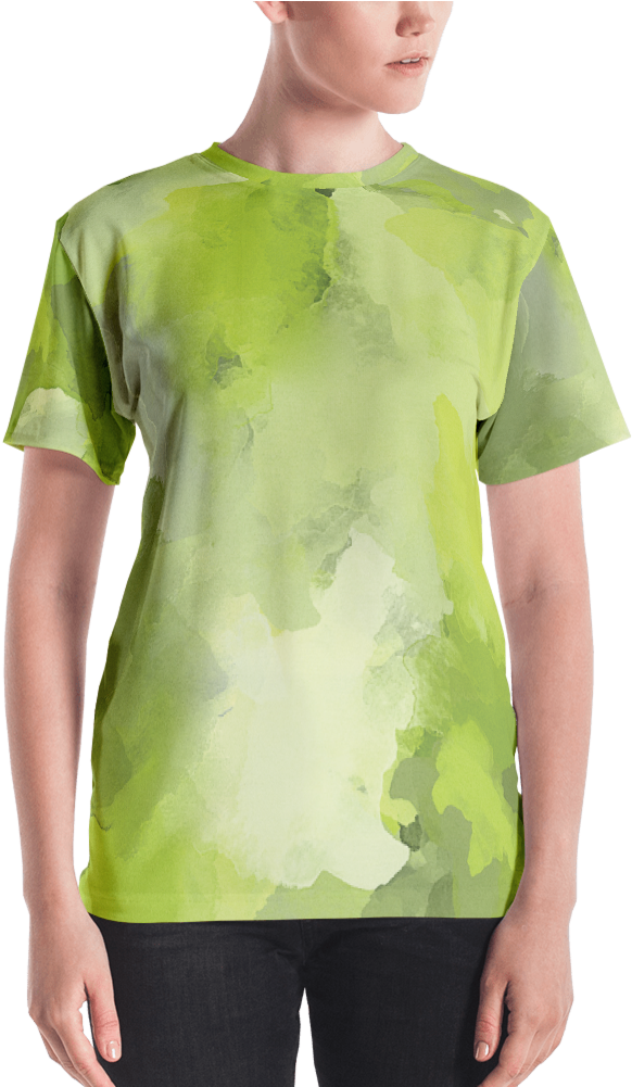 Green Watercolor T Shirt Mockup PNG Image