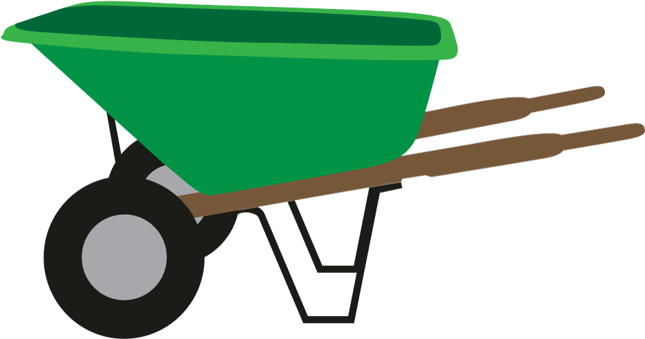 Green Wheelbarrow Vector Illustration PNG Image