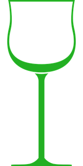 Green Wine Glass Outline PNG Image