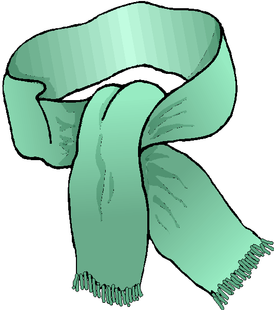 Green Winter Scarf Illustration PNG Image