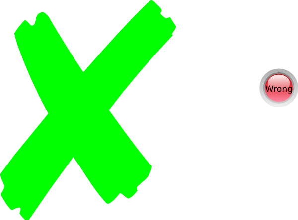 Green X Mark Wrong Indicator.png PNG Image