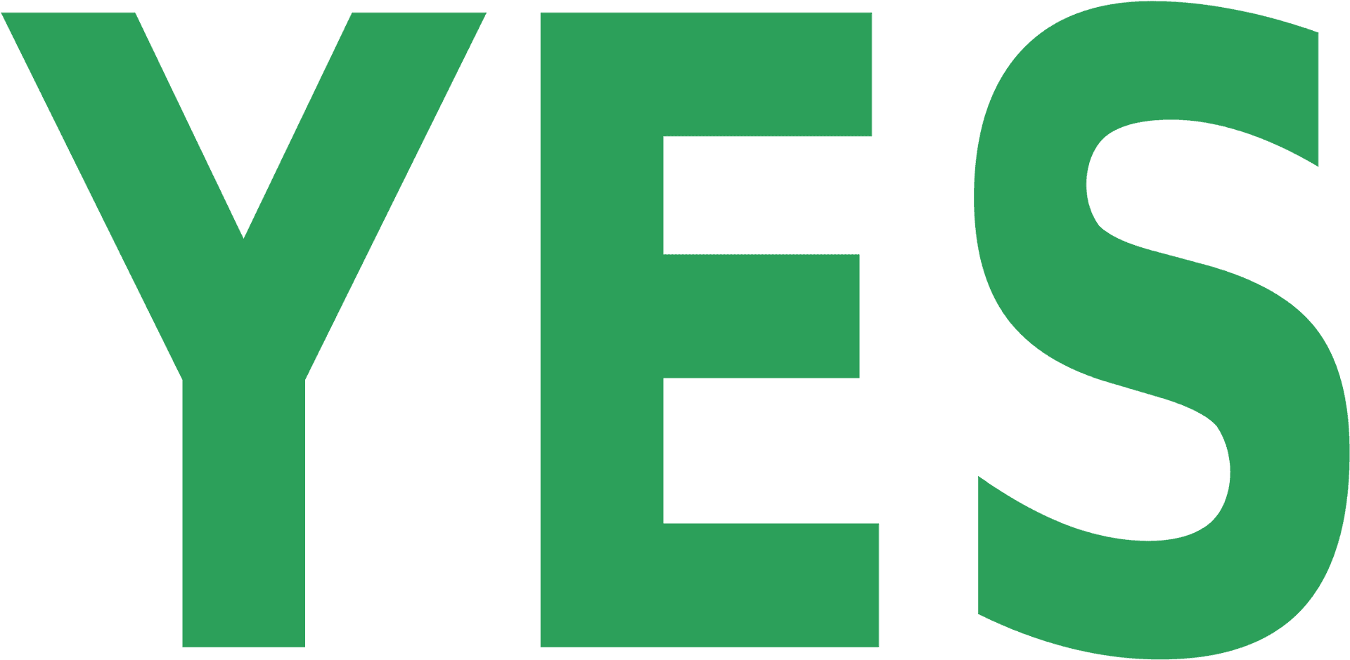 Green Y E S Text Graphic PNG Image