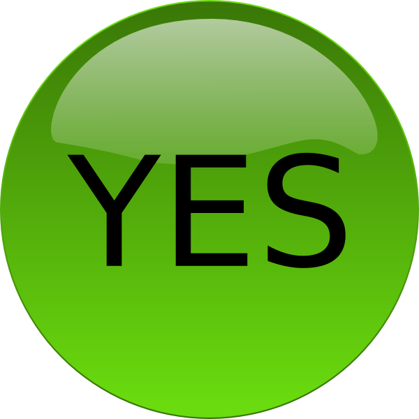 Green Yes Button Graphic PNG Image