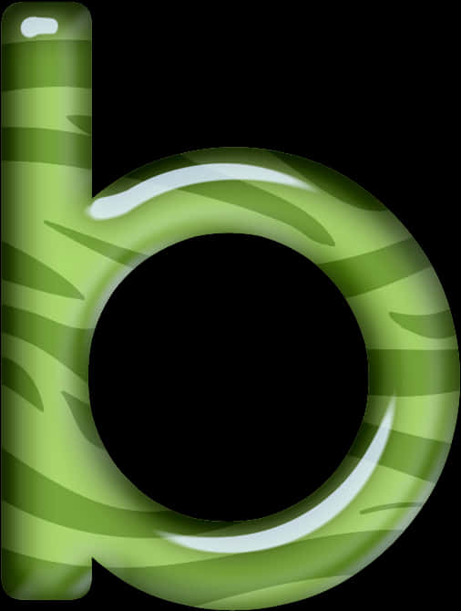 Green Zebra Stripe Letter D PNG Image