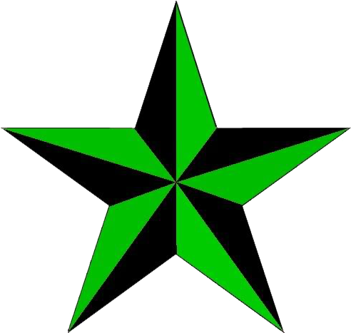 Greenand Black Star Graphic PNG Image