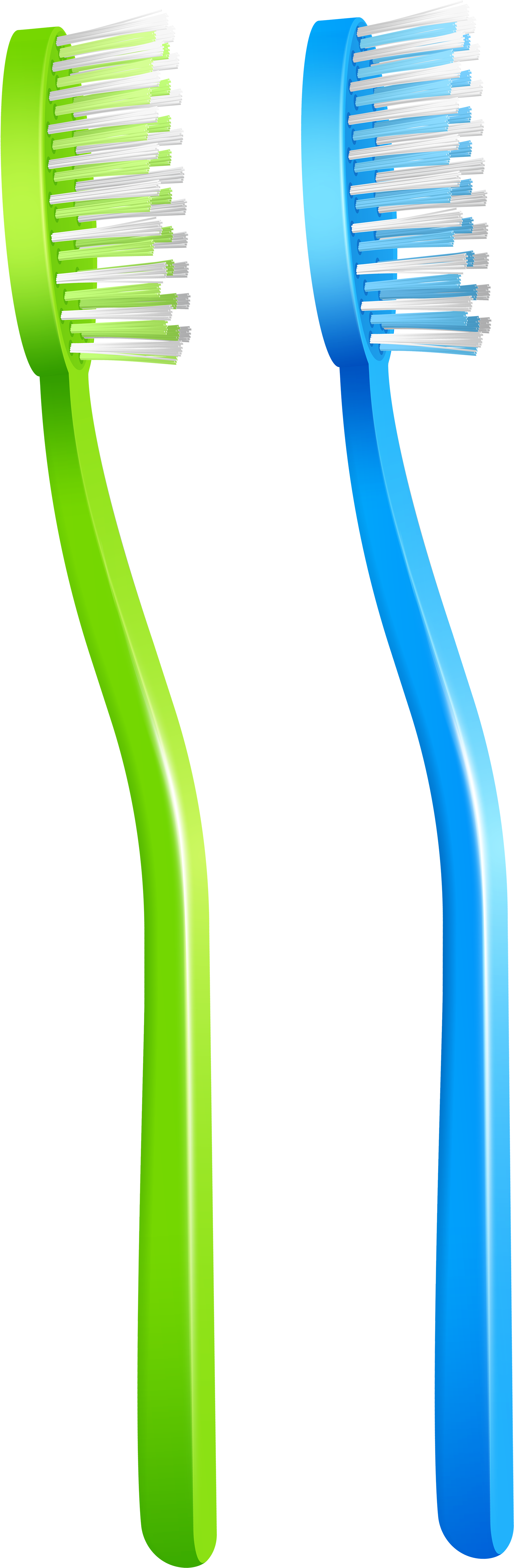 Greenand Blue Toothbrushes PNG Image