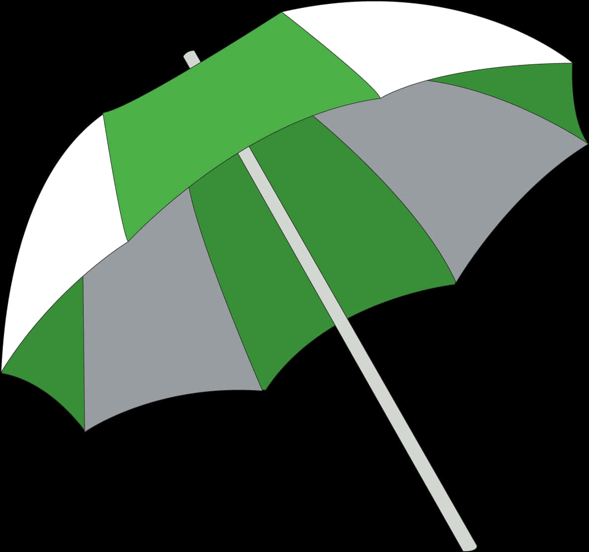 Greenand Gray Striped Umbrella PNG Image