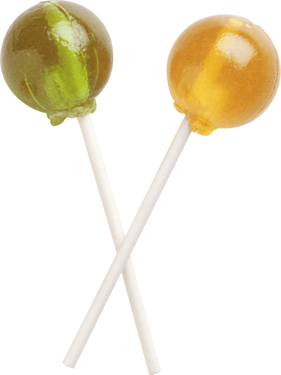 Greenand Orange Lollipops Crossed PNG Image